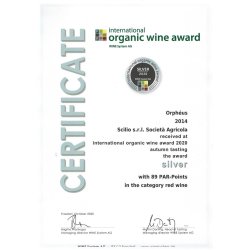 Zertifikat Orpheus Etna Rosso Bio Rotwein Barrique D.O.C. von Scilio aus Sizilen