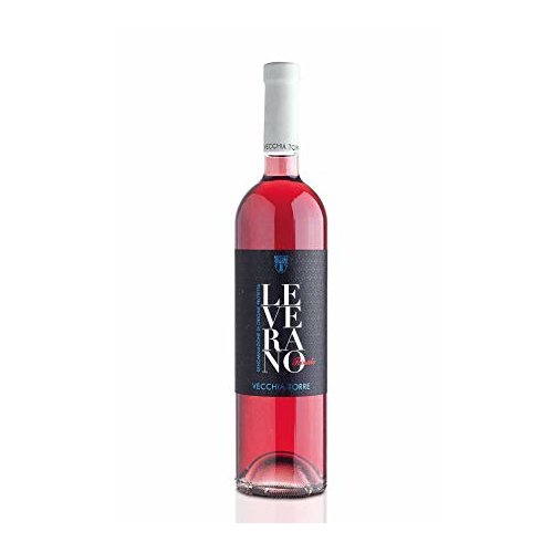 Eine Flasche Wein Leverano Rosato von Vecchia Torre. Ein Roséwein, dunkel rosafarbenen, 0,75l